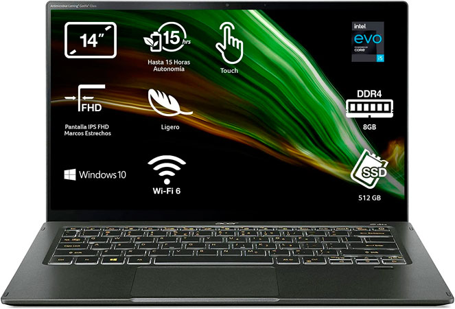 Acer Swift 5 NU-SF514-55T-5001 Los Mejores portátiles Asus