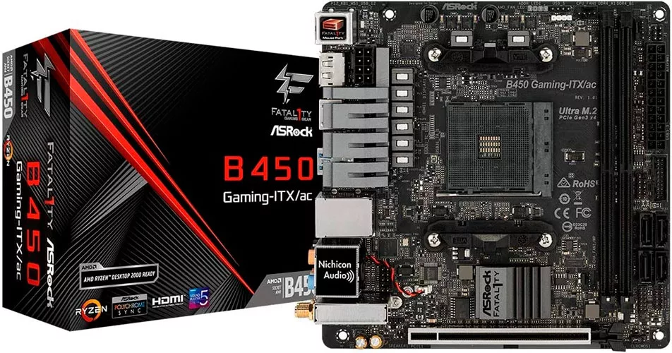ASRock Fatal1ty B450 Gaming ITX/ac ITX Las Mejores Placas BAse Para AMD Ryzen 5000