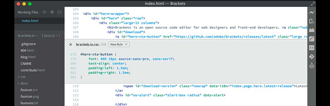 Brackets: Un editor HTML liviano y moderno Brackets es un editor de código abierto y gratuito para HTML, CSS y JavaScript. Se destaca por su ligereza, facilidad de uso y características enfocadas al diseño web. ¿Por qué elegir Brackets para HTML? Ligero y rápido: Brackets se ejecuta en una capa nativa delgada, lo que lo hace más rápido y con un consumo de memoria menor que otros editores web. Interfaz intuitiva: Brackets ofrece una interfaz limpia y fácil de usar, ideal para principiantes. Características visuales: Incluye herramientas visuales como el Quick Edit, Extracto y Live Highlight que facilitan la edición de CSS y HTML. Preprocesadores: Soporta preprocesadores como LESS y Sass, lo que te permite escribir código CSS más eficiente. Extensible: Brackets tiene una comunidad activa que desarrolla extensiones para ampliar sus funcionalidades. Gratuito y open source: Brackets es completamente gratuito y de código abierto, lo que te permite contribuir a su desarrollo. Algunas de las características más destacadas de Brackets para HTML: Live Highlight: Resalta en vivo el código HTML correspondiente a los estilos aplicados en CSS. Quick Edit: Edita rápidamente valores CSS directamente en el código HTML. Extracto: Extrae rápidamente estilos CSS aplicados a un elemento HTML. Emmet: Soporte para Emmet, una herramienta para expandir abreviaturas de HTML y CSS. Guías de sangría y cierre automático de etiquetas: Facilita la escritura de código limpio y organizado. Linting: Realiza un análisis del código HTML para detectar errores y advertencias. Vista previa en vivo: Visualiza en tiempo real los cambios realizados en el código HTML y CSS. ¿Para quién es ideal Brackets? Brackets es ideal para: Desarrolladores web principiantes: Su interfaz sencilla y características visuales facilitan el aprendizaje de HTML y CSS. Diseñadores web: Las herramientas visuales y la previsualización en vivo son útiles para diseñar páginas web. Desarrolladores front-end: Brackets ofrece las herramientas necesarias para escribir código HTML, CSS y JavaScript de forma eficiente. ¿Cuáles son las limitaciones de Brackets? Aunque Brackets es un editor excelente para HTML, tiene algunas limitaciones: Menos extensiones: La comunidad de extensiones de Brackets es más pequeña que la de otros editores como Visual Studio Code. Menos soporte para otros lenguajes de programación: Brackets está enfocado principalmente en HTML, CSS y JavaScript. Desarrollo detenido: Aunque Brackets sigue siendo funcional, su desarrollo oficial se detuvo en 2017. ¿Cómo puedo comenzar a usar Brackets? Puedes descargar Brackets de forma gratuita desde su sitio web oficial: https://brackets.io/. Una vez instalado, puedes comenzar a crear un nuevo proyecto HTML o abrir un archivo existente. Para familiarizarte con la interfaz y las características de Brackets, puedes consultar la documentación oficial: https://brackets.io/docs/. Alternativas a Brackets: Si buscas un editor con más funcionalidades y soporte para más lenguajes de programación, puedes considerar las siguientes alternativas: Visual Studio Code: Editor gratuito y de código abierto con una gran variedad de extensiones y soporte para múltiples lenguajes de programación. Atom: Editor gratuito y de código abierto con una interfaz personalizable y una amplia comunidad de extensiones. Sublime Text: Editor shareware con características avanzadas y un rendimiento excepcional. Conclusión: Brackets es un editor de HTML ligero, rápido y fácil de usar que es ideal para principiantes y desarrolladores web front-end. Aunque tiene limitaciones en cuanto a extensiones y soporte para otros lenguajes de programación, sigue siendo una excelente opción para aquellos que buscan un editor simple y enfocado en HTML, CSS y JavaScript.