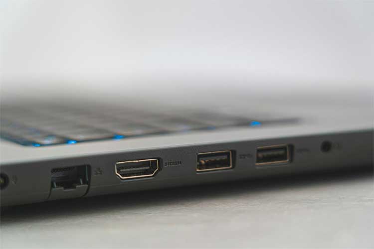 a laptop Built-in Ports