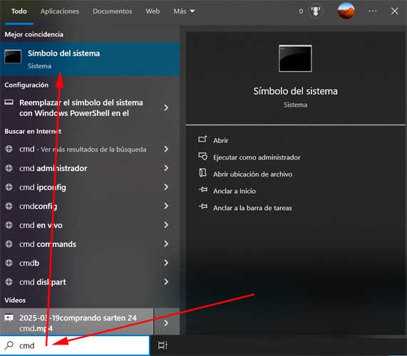 cómo encontrar símbolo del sistema en Windows