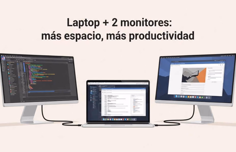 conectar laptop a dos monitores