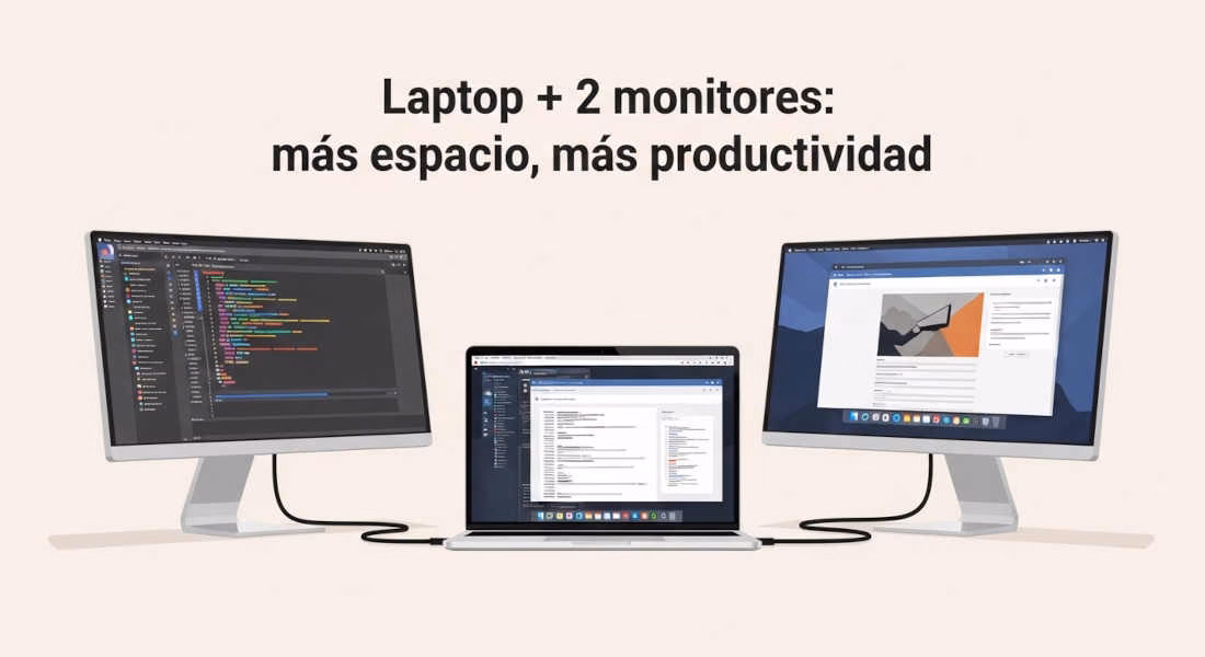 conectar laptop a dos monitores