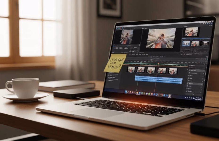 Laptop para editar video trabajando desde casa