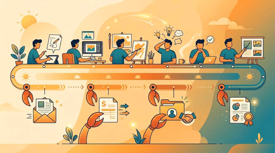Openclaw para freelancers: Línea de tiempo de un día real de trabajo freelance con OpenClaw automatizando tareas administrativas