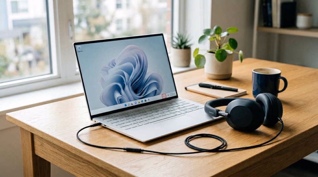 Audífonos conectados pero sin sonido en la laptop, en Windows