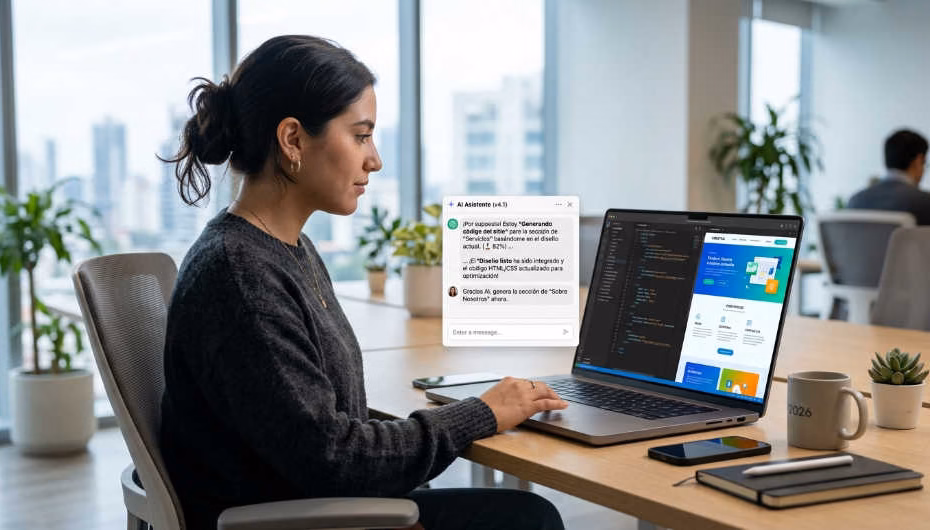 Crear una web con inteligencia artificial desde una laptop