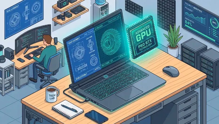 Laptop con GPU Nvidia RTX PRO Blackwell para estaciones de trabajo