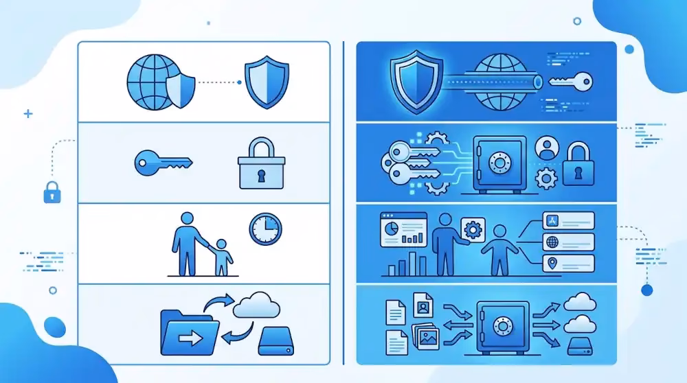  Infografía que compara Windows Defender con un antivirus de pago para laptop